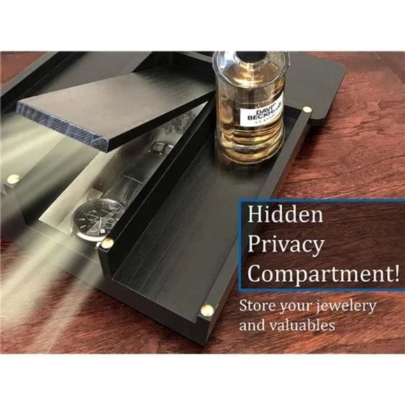 New Cologne Organizer for Men - 4 Tiered Solid Wood Cologne Stand Display Shelf - Picture 5 of 8